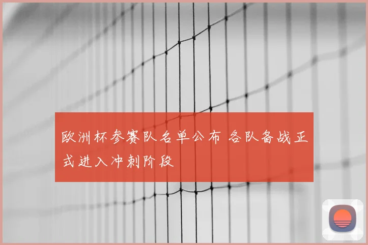 欧洲杯参赛队名单公布 各队备战正式进入冲刺阶段